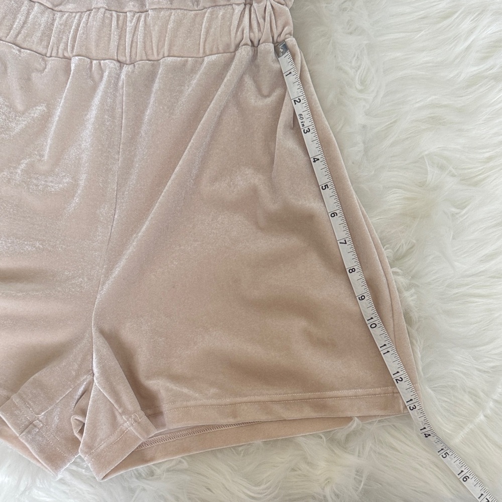 PrettyLittleThing Velour Hooded Romper – Beige Lounge Playsuit - Picture 8 of 8